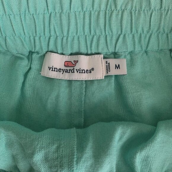 Vineyard Vines Women's Medium Linen Embroidered Shorts Teal Beads Sequins - Picture 5 of 8